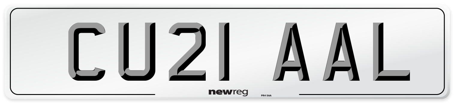 CU21 AAL Number Plate from New Reg